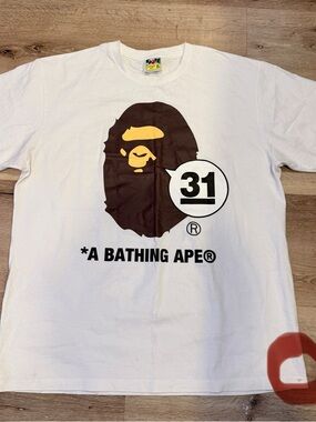 A Bathing Ape White Graphic Logo T-Shirt